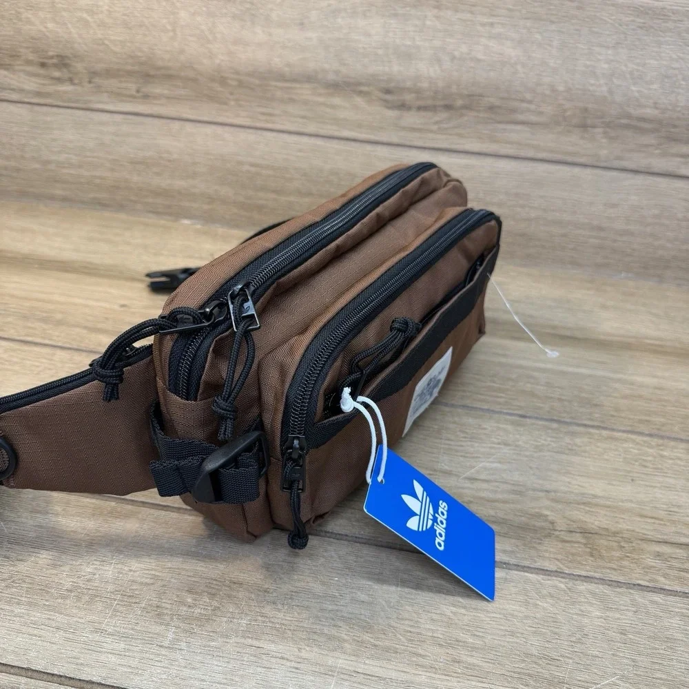 Adidas Rectangle 2.0 Crossbody Fanny Pack Waist Bag Preloved Brown/Black NWT